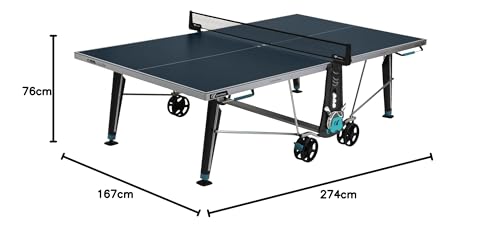 Cornilleau 400X Tischtennistisch – Outdoor, klappbar, rollbar, blau