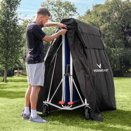 Vermont TS100 Outdoor Tischtennistisch – klappbar, rollbar, Stahlrahmen