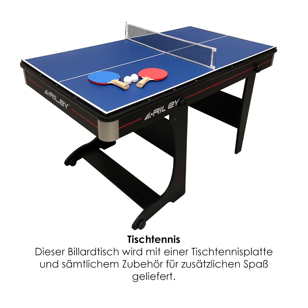 Riley 2-in-1 Billard- & Tischtennistisch – klappbar, multifunktional