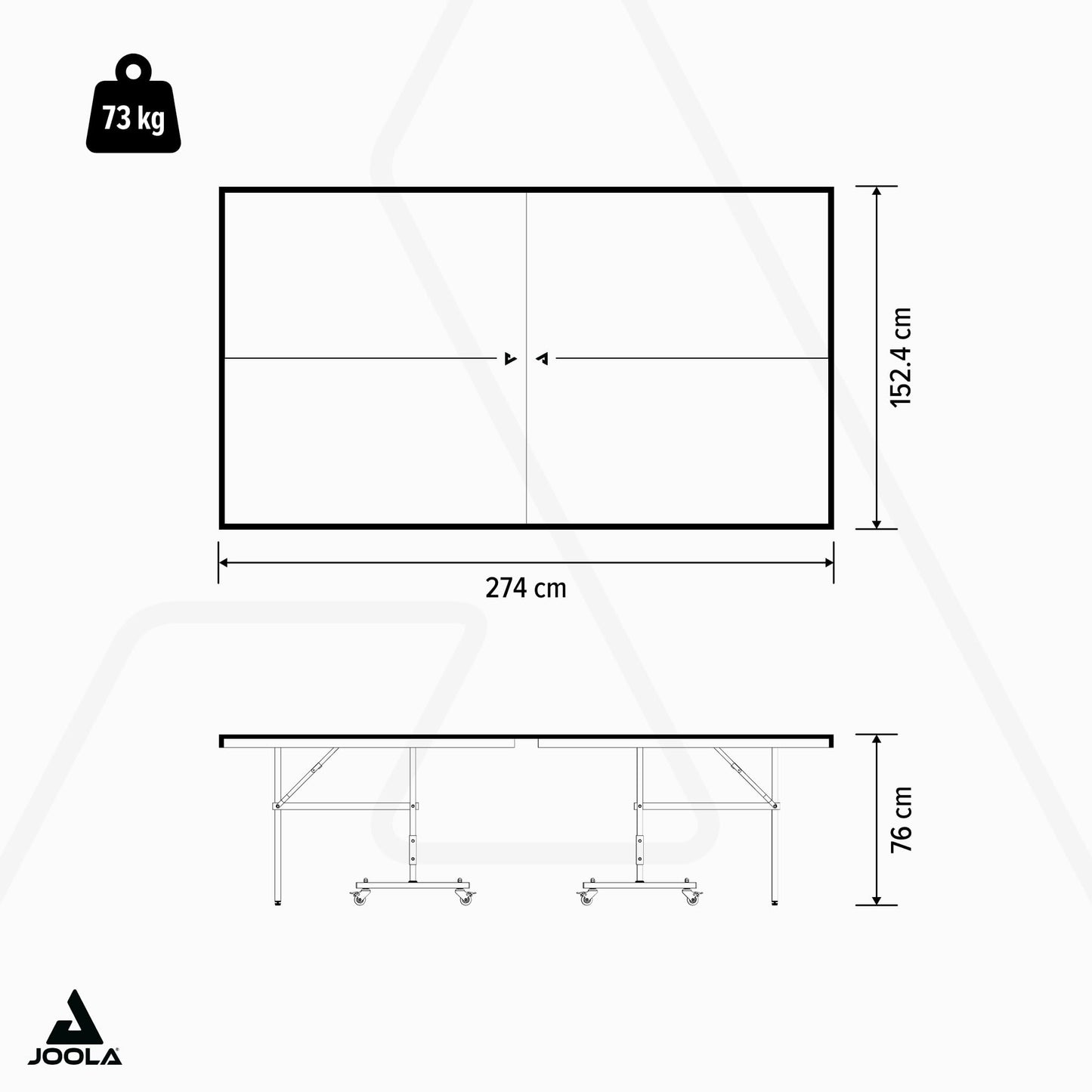 JOOLA Inside J15 Tischtennistisch – Indoor, klappbar, grau