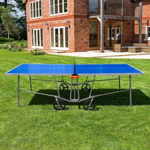 Vermont TS100 Outdoor Tischtennistisch – klappbar, rollbar, Stahlrahmen