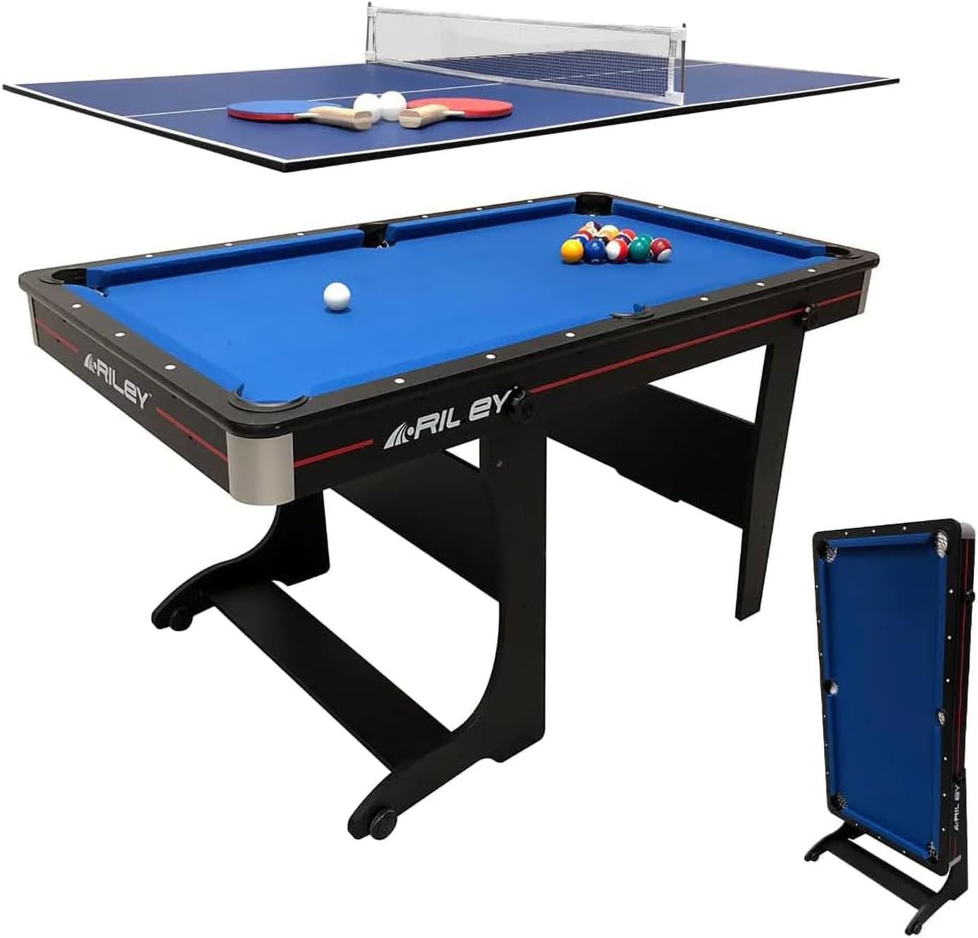 Riley 2-in-1 Billard- & Tischtennistisch – klappbar, multifunktional