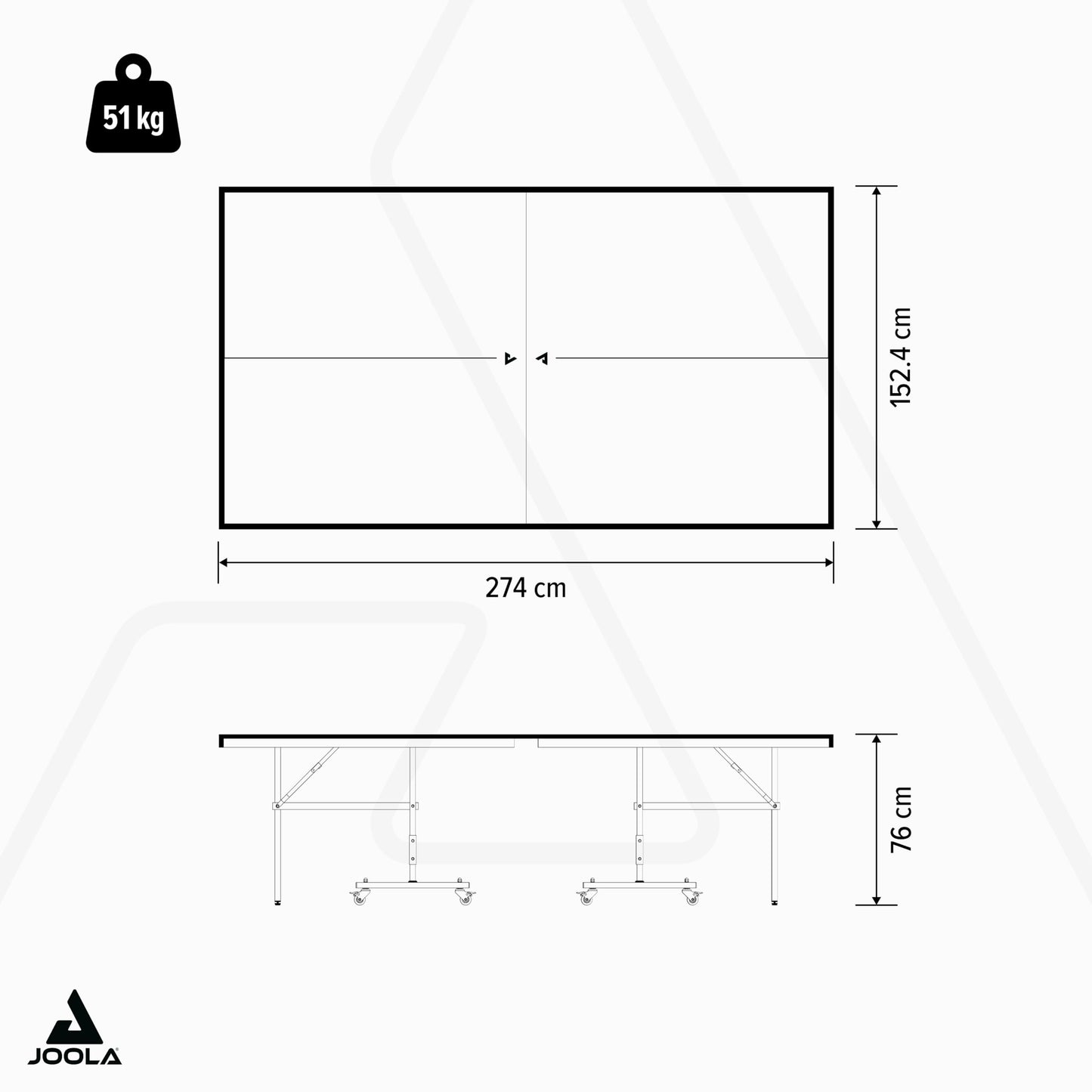 JOOLA Nova 100A Tischtennistisch – Outdoor, klappbar, höhenverstellbar
