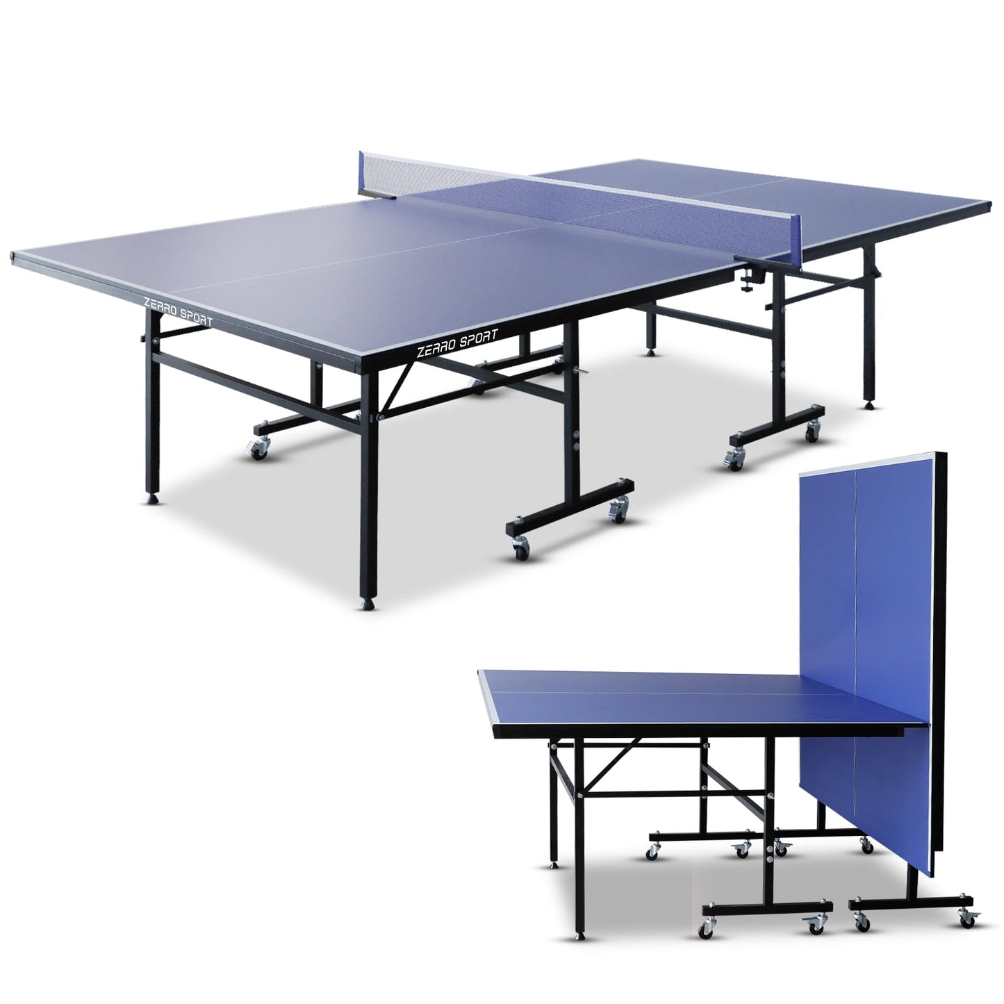 ZERRO Klappbarer Tischtennistisch – Indoor, 15 mm MDF, blau