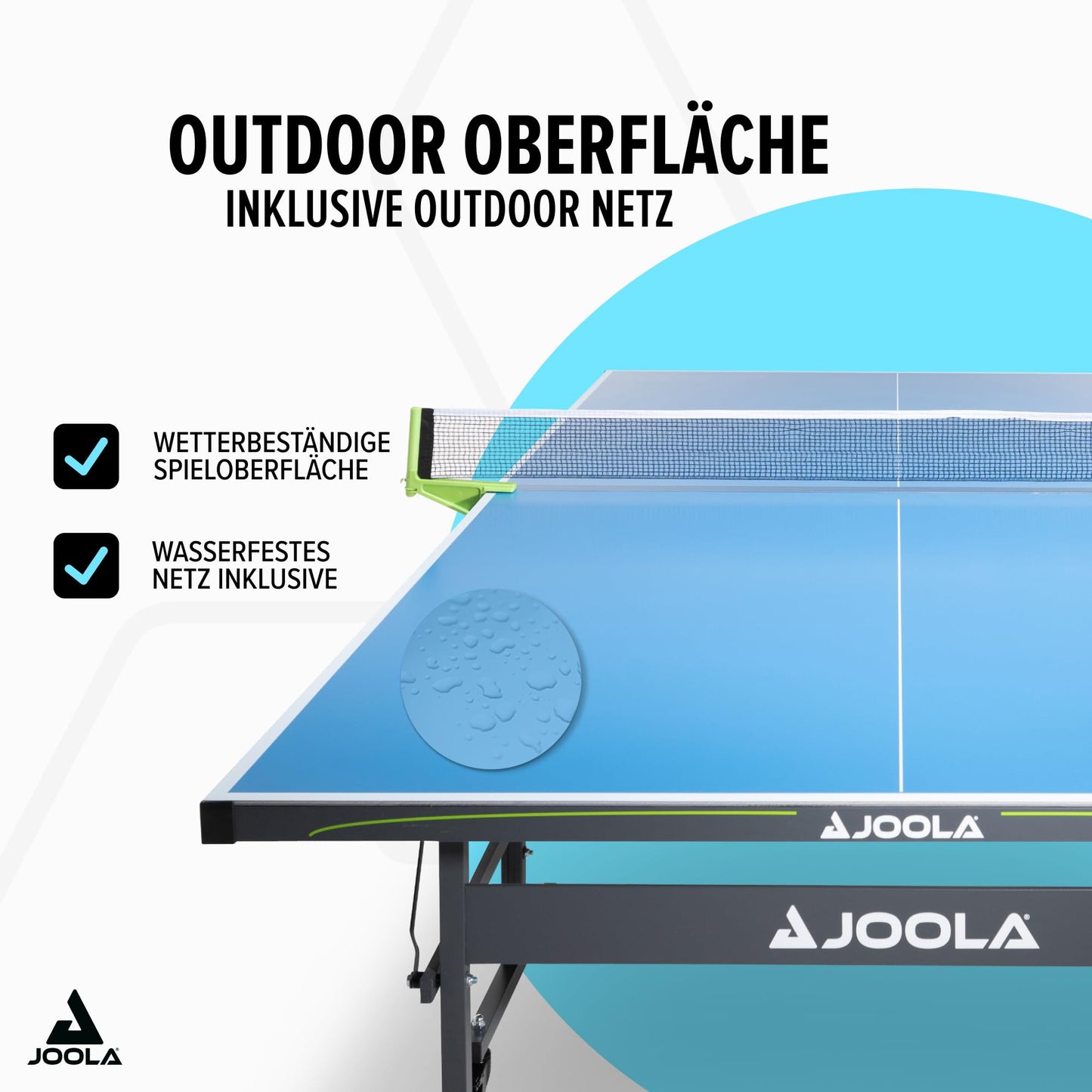 JOOLA Rally-Profi Tischtennistisch – Outdoor, klappbar, wetterfest, blau