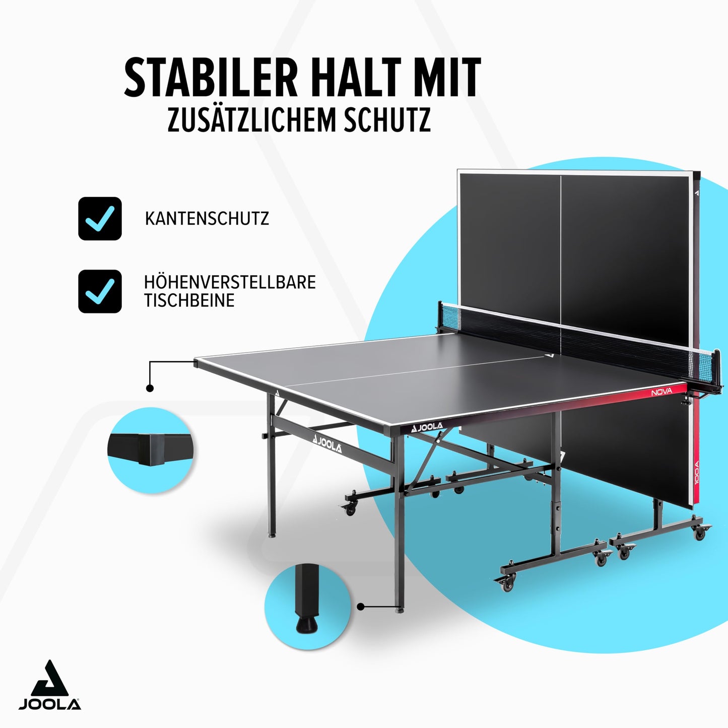 JOOLA Nova 100A Tischtennistisch – Outdoor, klappbar, höhenverstellbar