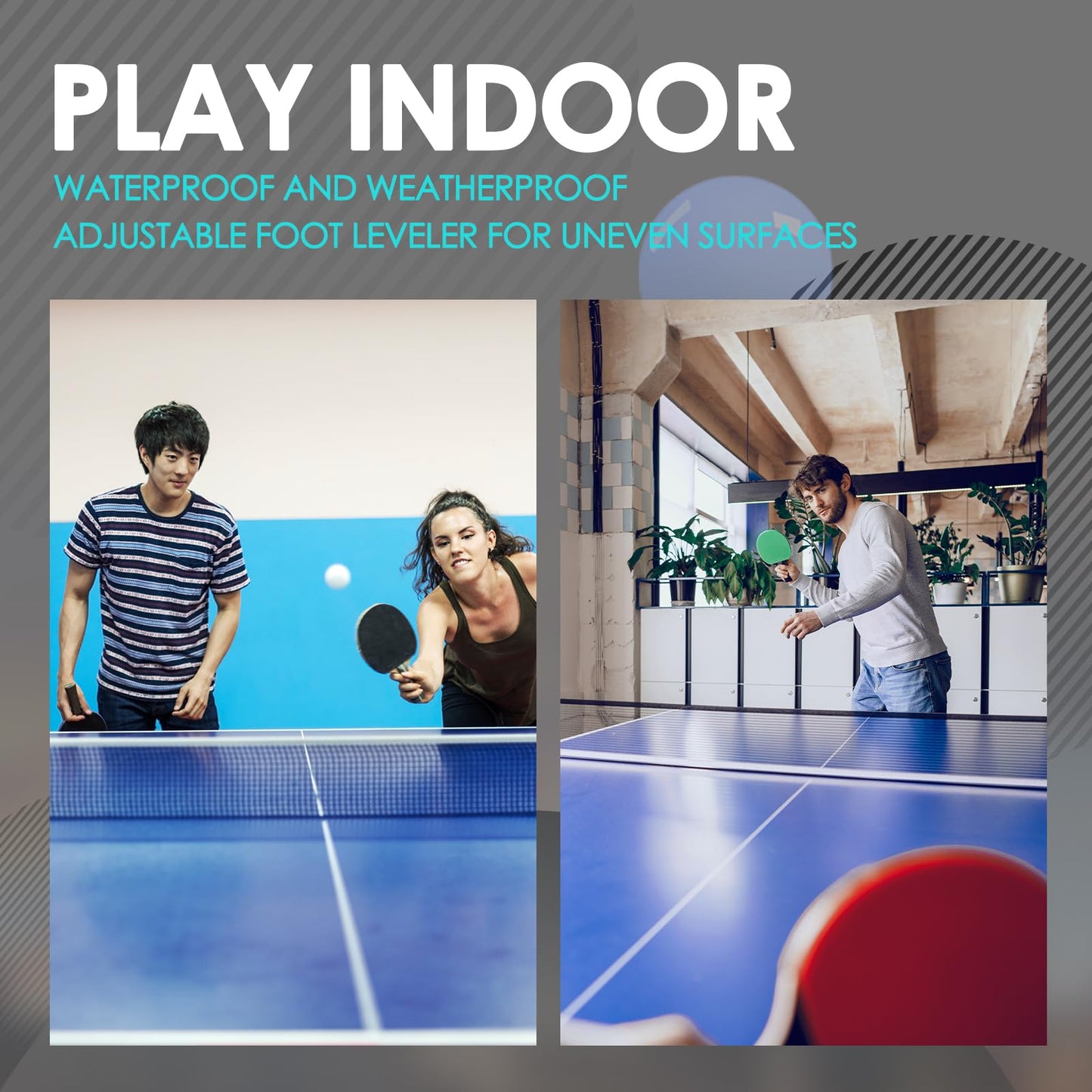 ZERRO Klappbarer Tischtennistisch – Indoor, 15 mm MDF, blau