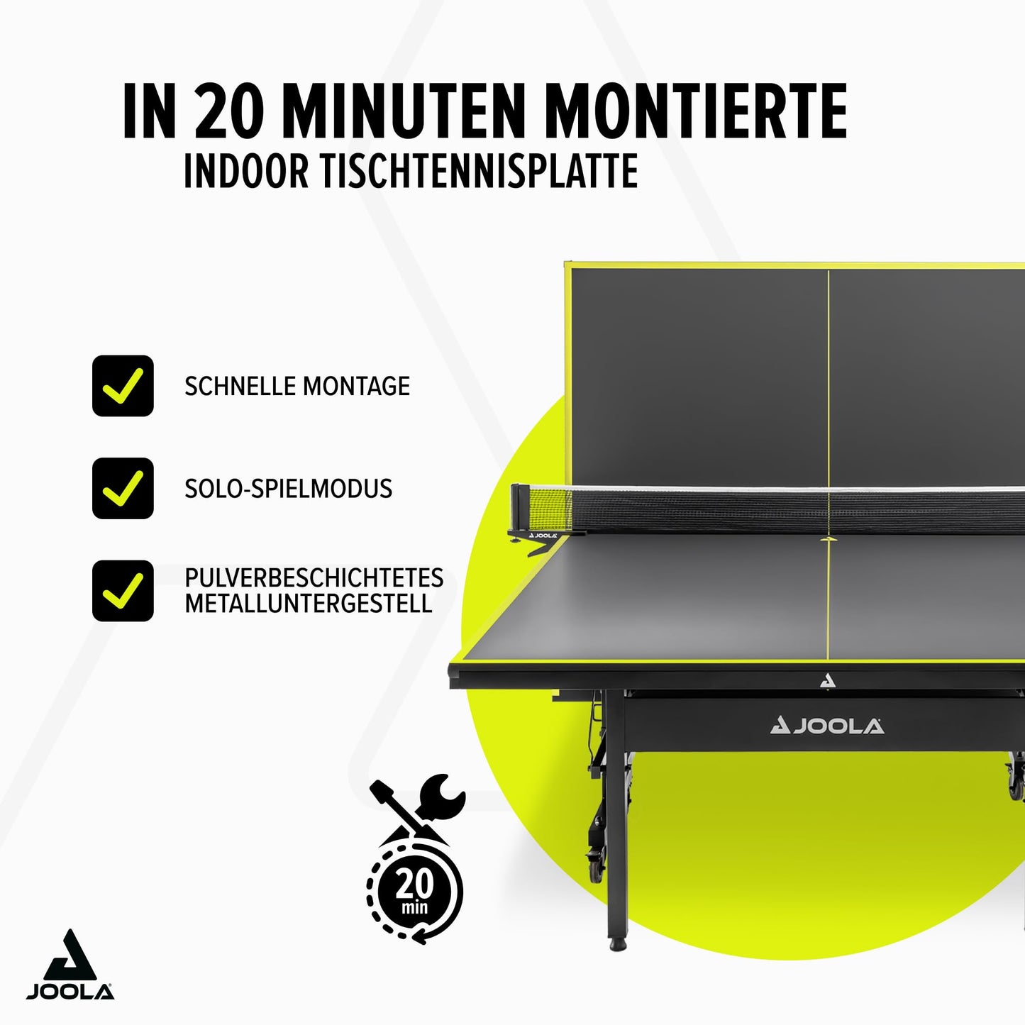 JOOLA Inside J18 Tischtennistisch – Indoor, klappbar, grau