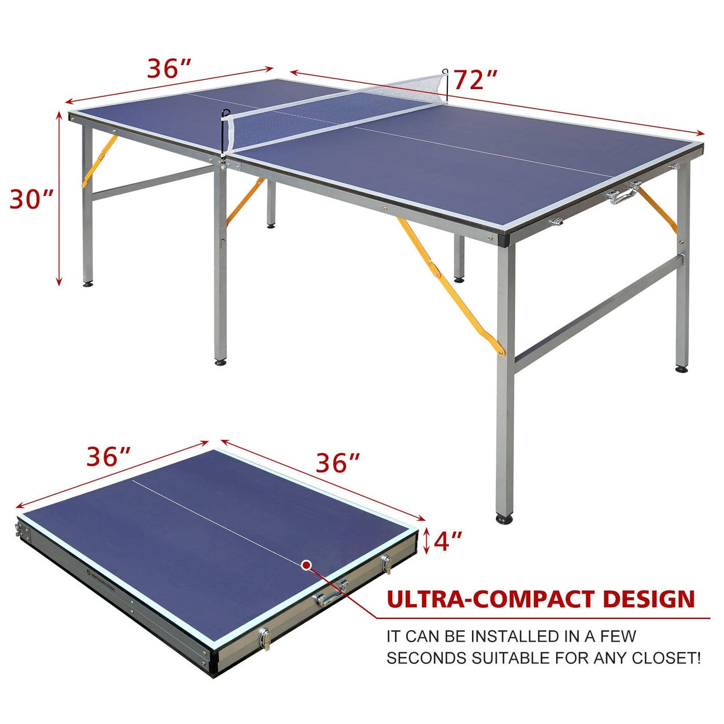 FUNJEPE Klappbarer Tischtennistisch – Indoor & Outdoor mit Zubehör