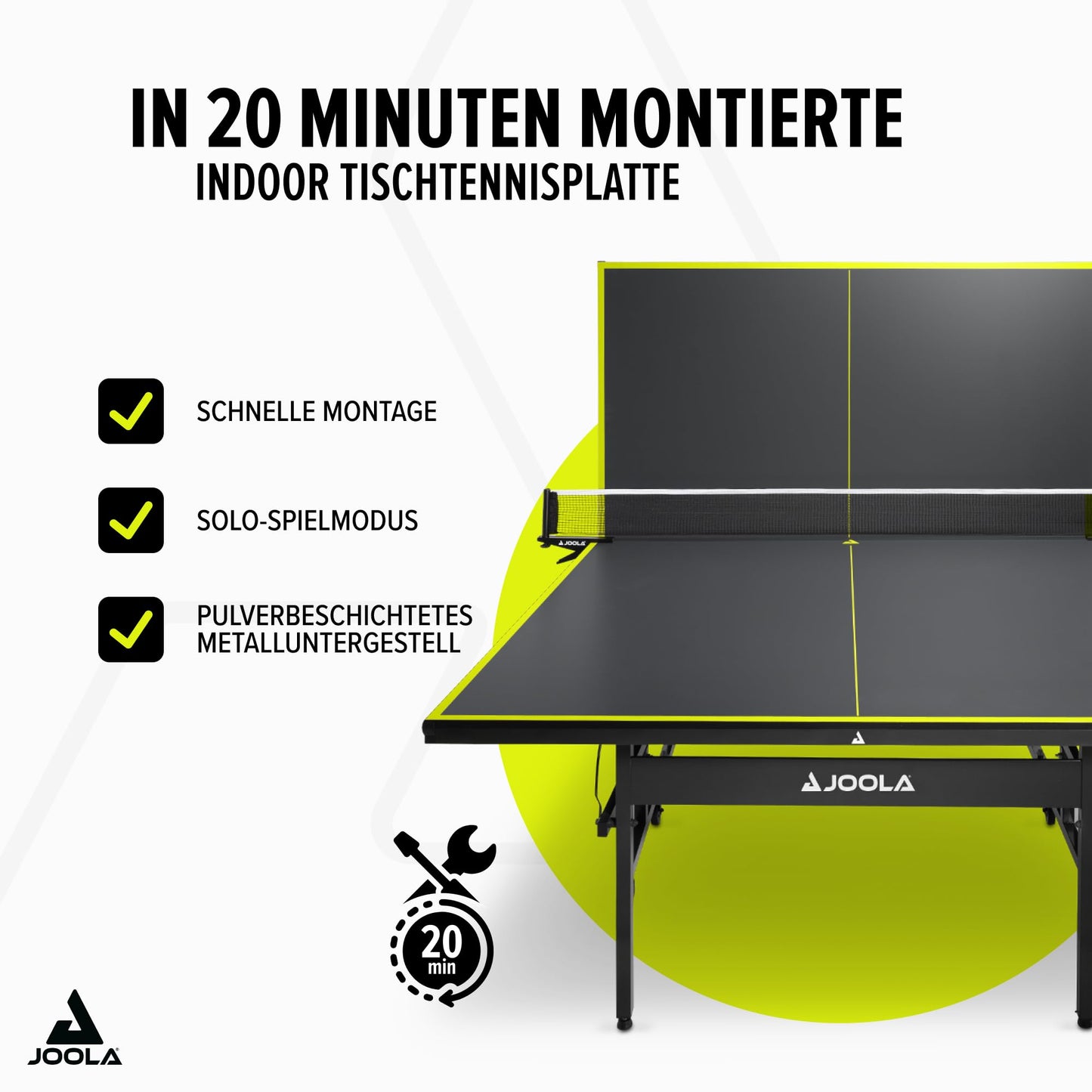 JOOLA Inside J15 Tischtennistisch – Indoor, klappbar, grau