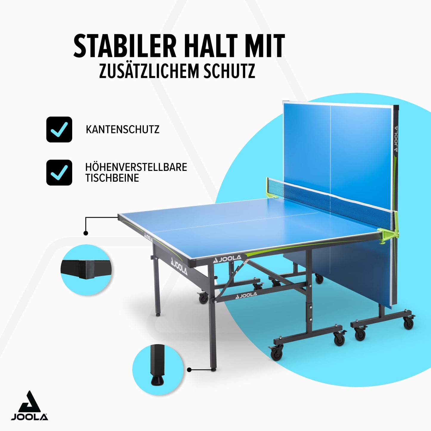 JOOLA Rally-Profi Tischtennistisch – Outdoor, klappbar, wetterfest, blau