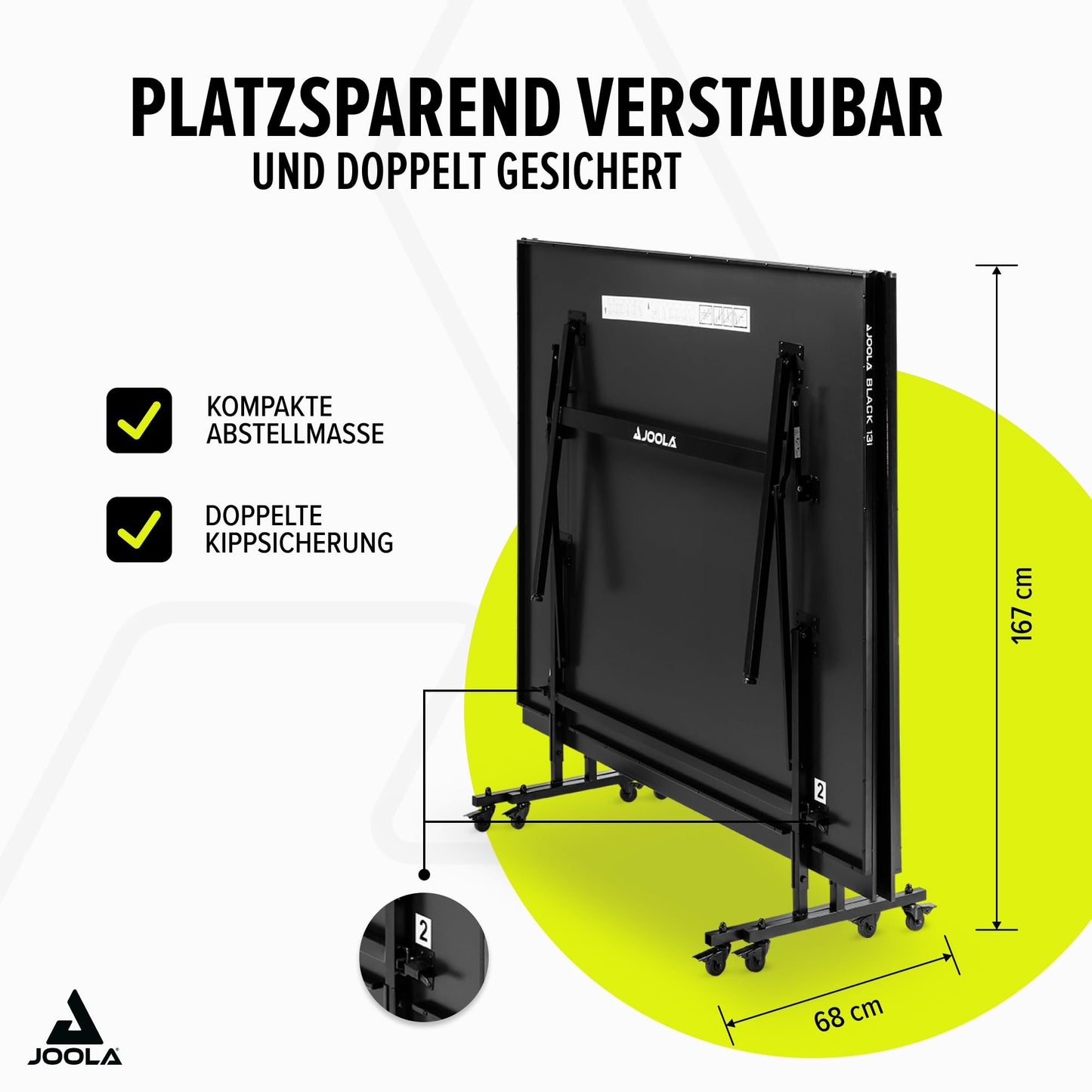 JOOLA Black 13i Tischtennistisch – Indoor, klappbar, mit Netz