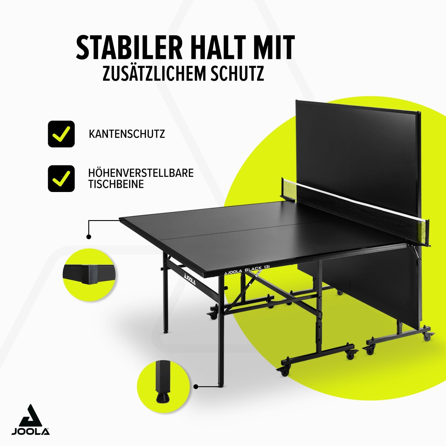 JOOLA Black 13i Tischtennistisch – Indoor, klappbar, mit Netz