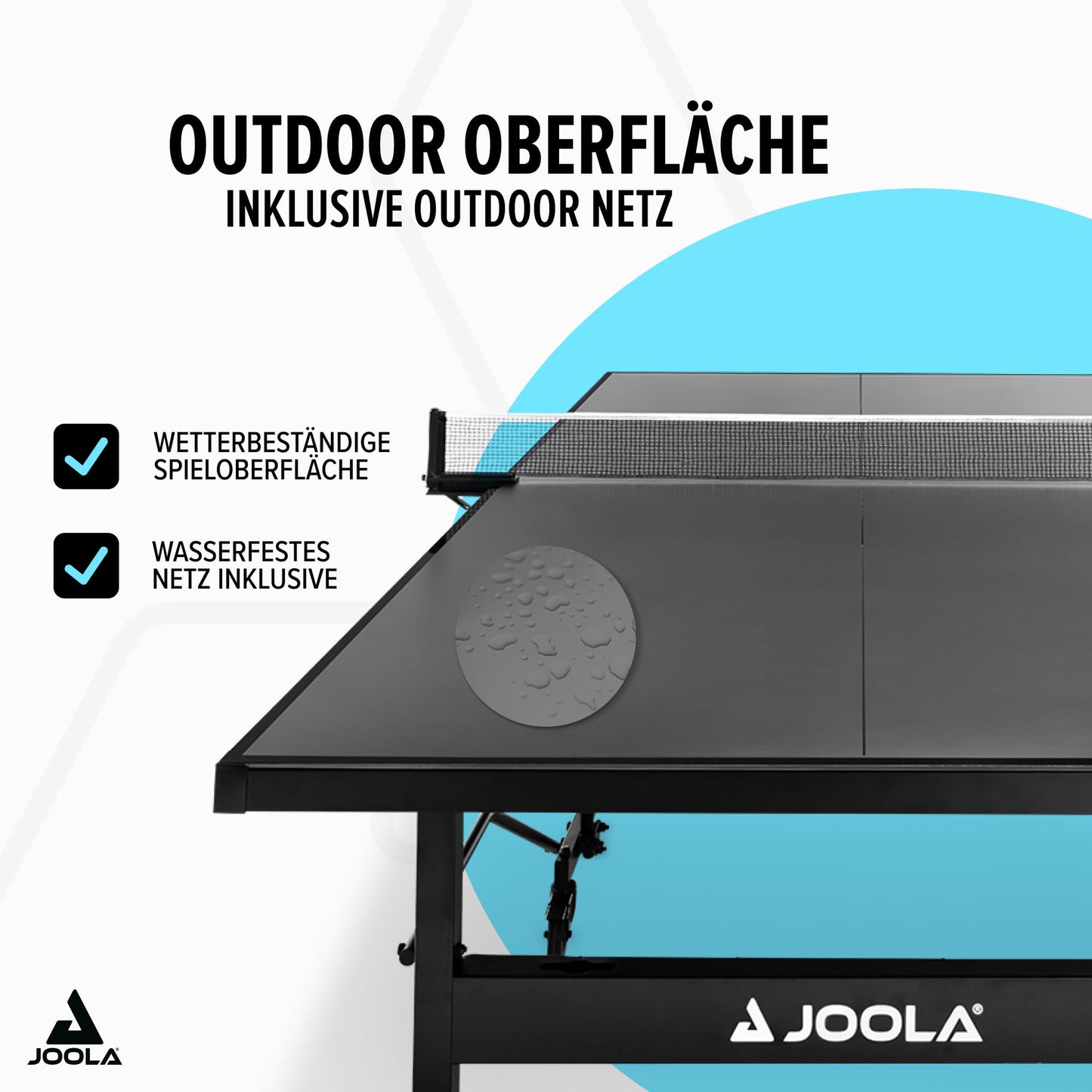 JOOLA Black Outdoor Tischtennistisch – Wetterfest, klappbar, schwarz