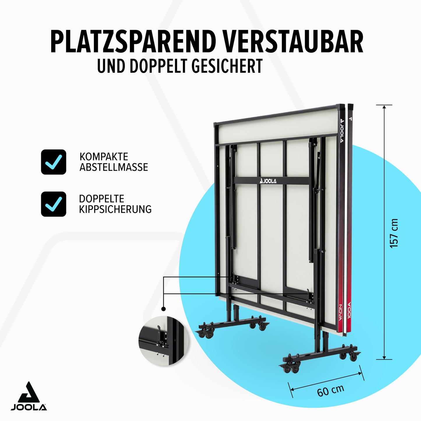 JOOLA Nova 100A Tischtennistisch – Outdoor, klappbar, höhenverstellbar
