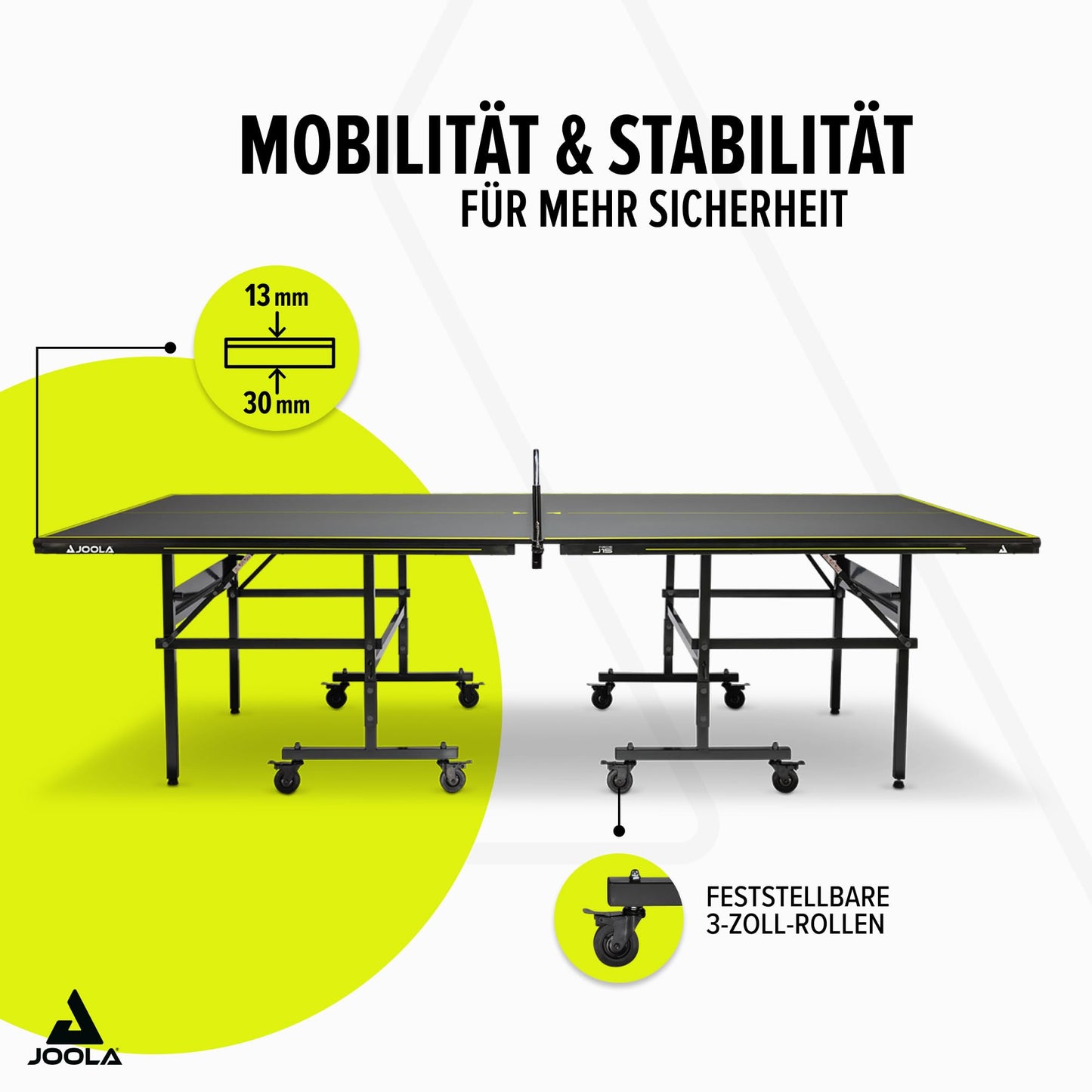 JOOLA Inside J15 Tischtennistisch – Indoor, klappbar, grau