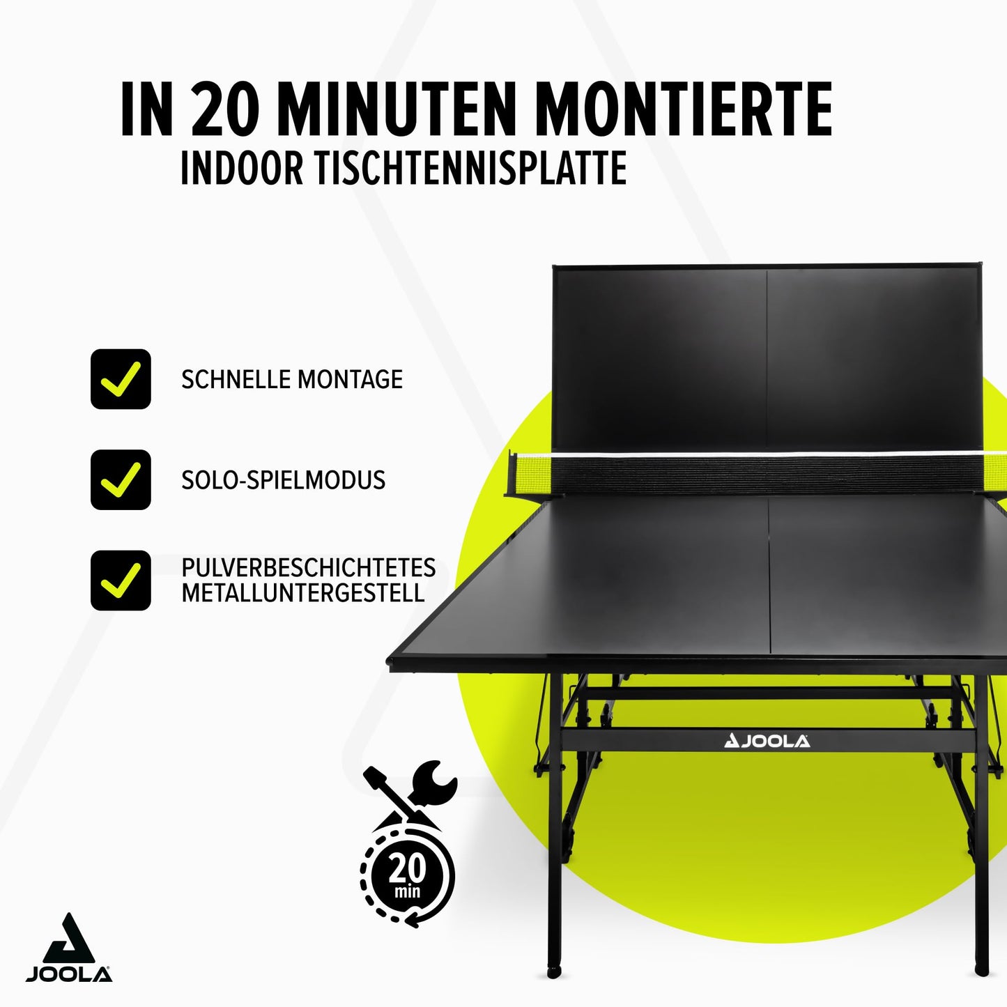 JOOLA Black 13i Tischtennistisch – Indoor, klappbar, mit Netz