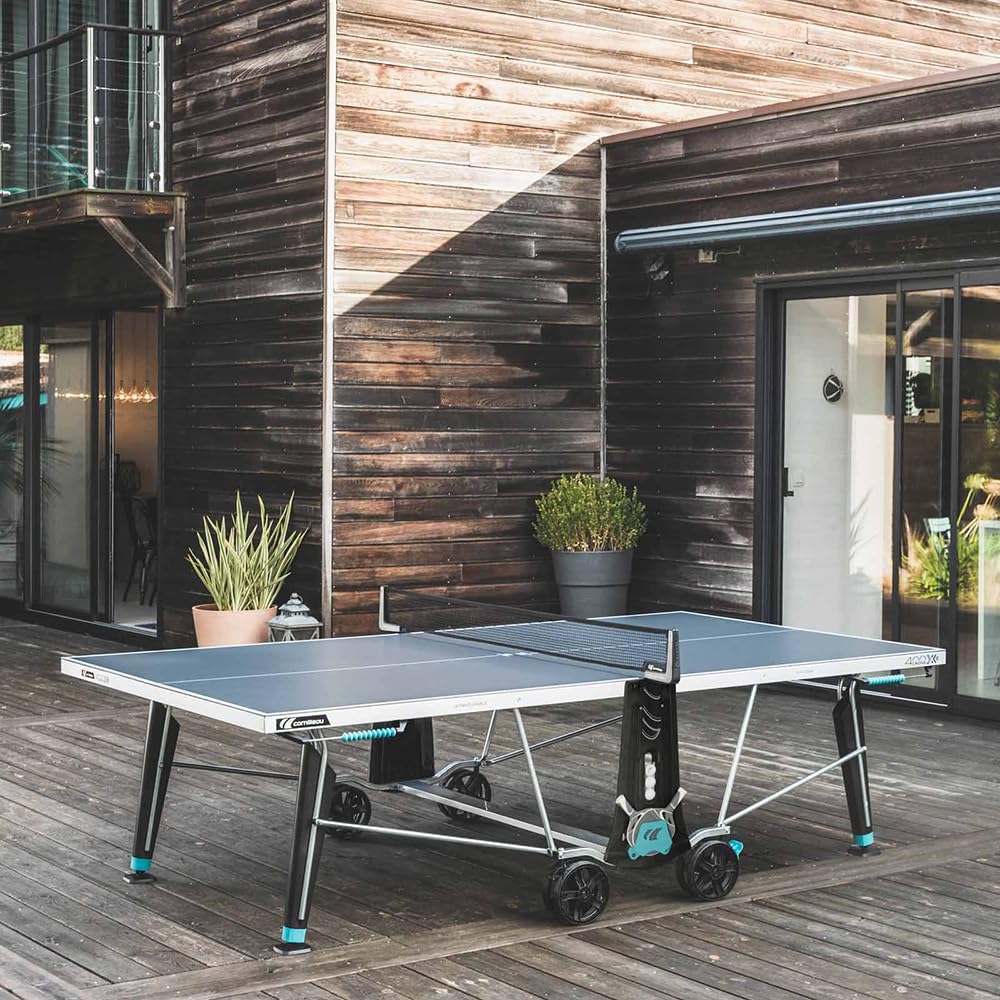Cornilleau 400X Tischtennistisch – Outdoor, klappbar, rollbar, blau