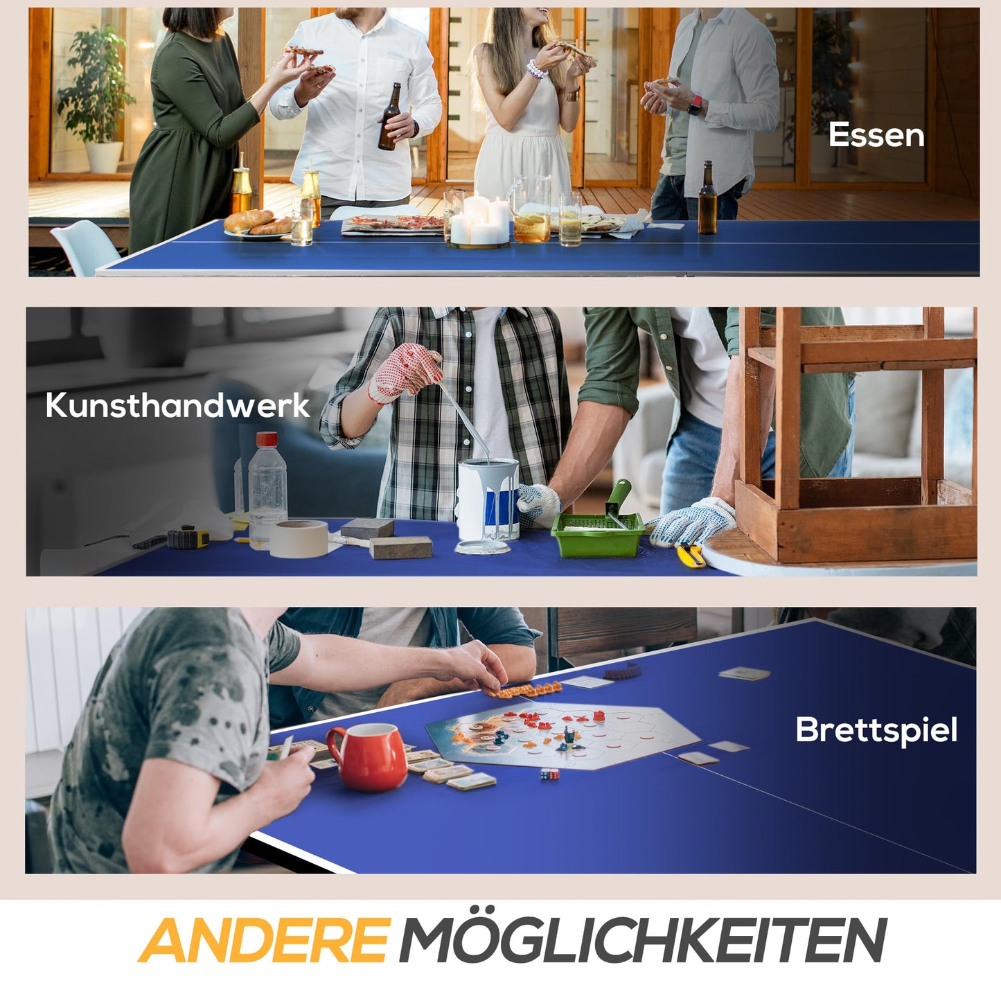 SPORTNOW Tischtennistisch – Viertel klappbar, mit Netz & Zubehör