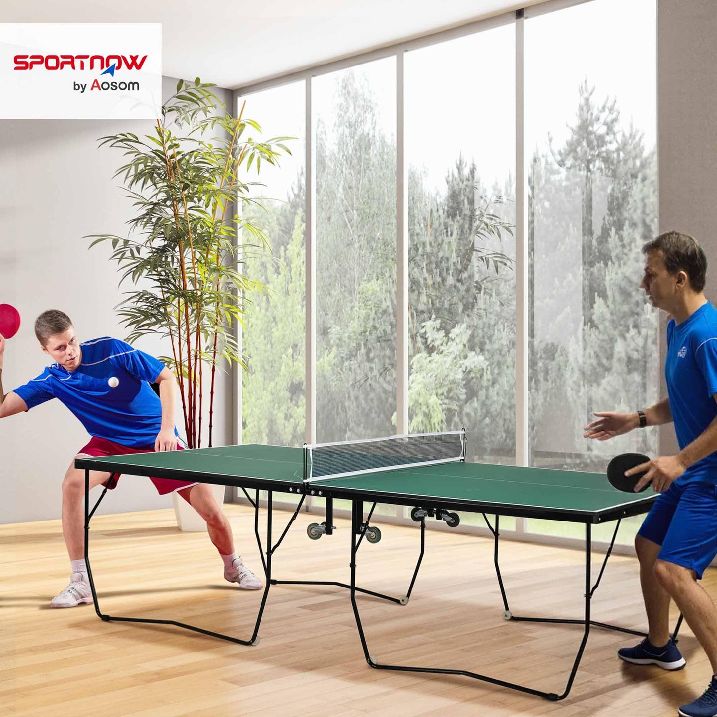SPORTNOW Tischtennistisch klappbar – Indoor & Outdoor, mit Netz & Zubehör