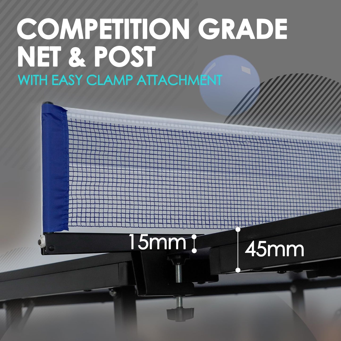 ZERRO Klappbarer Tischtennistisch – Indoor, 15 mm MDF, blau