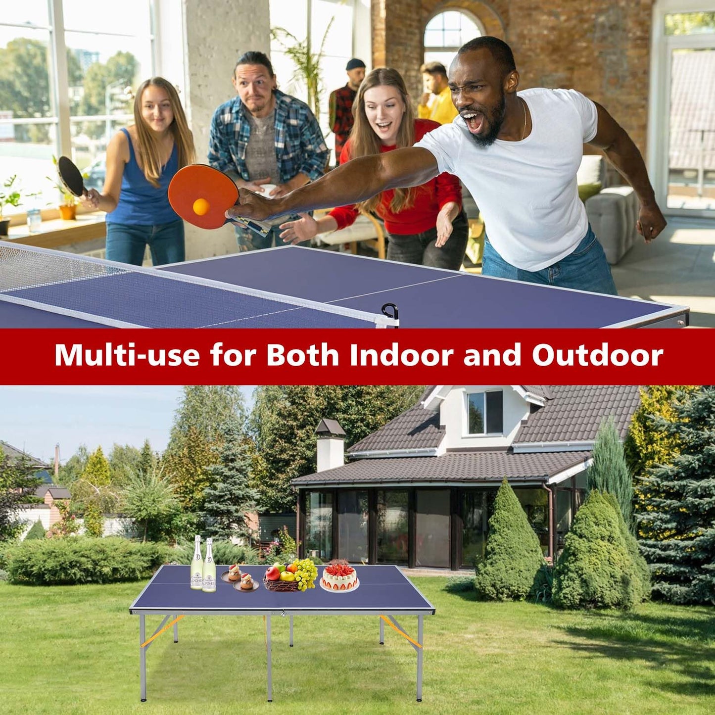 FUNJEPE Klappbarer Tischtennistisch – Indoor & Outdoor mit Zubehör
