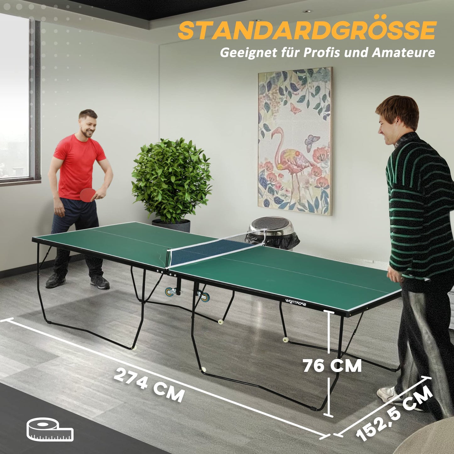 SPORTNOW Tischtennistisch klappbar – Indoor & Outdoor, mit Netz & Zubehör