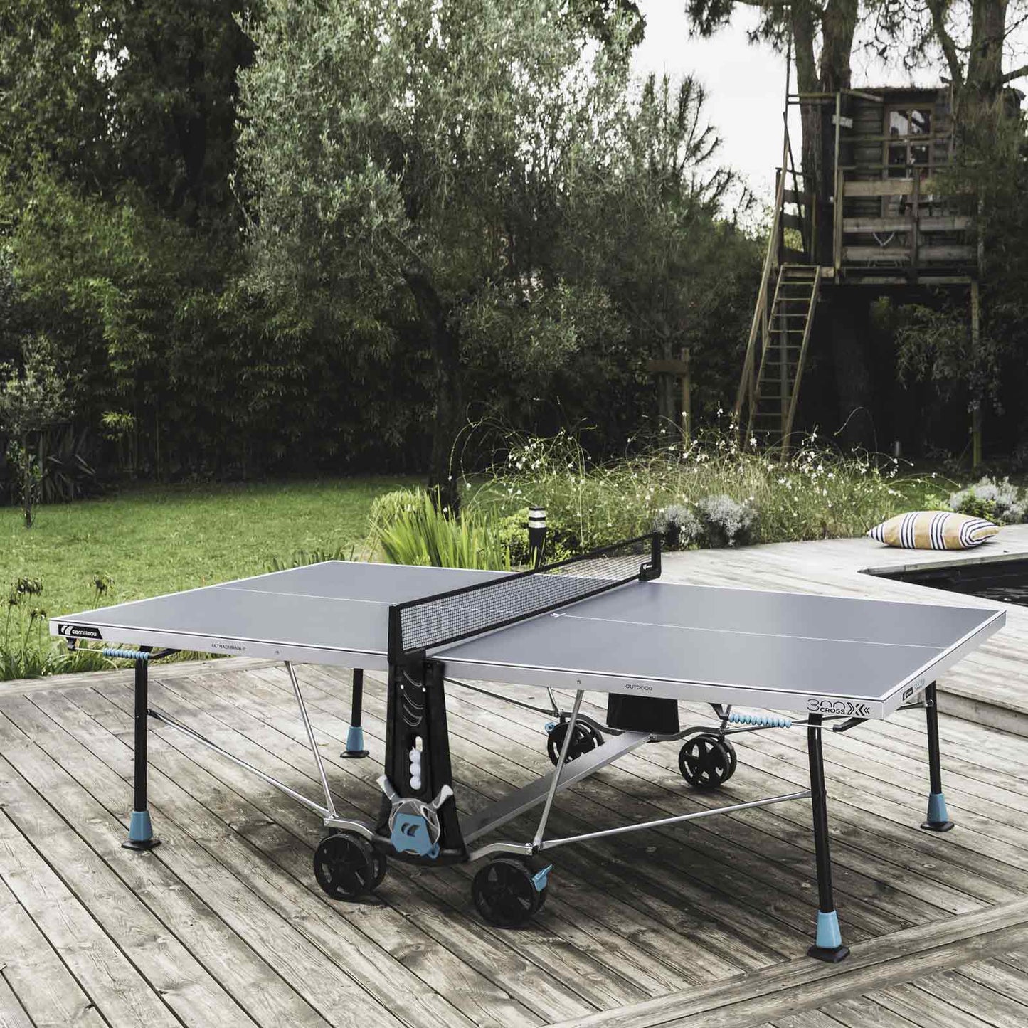 Cornilleau 300x Tischtennistisch – Indoor & Outdoor, klappbar, blau