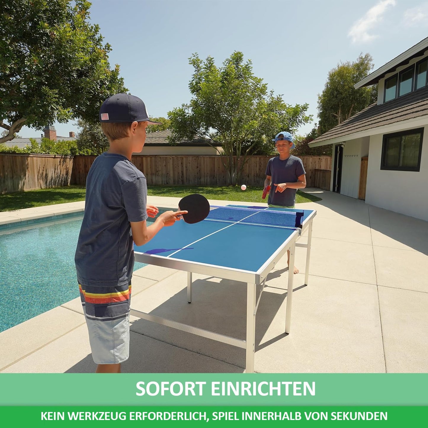 FCOUMY Klappbarer Tischtennistisch – mit Netz & Zubehör