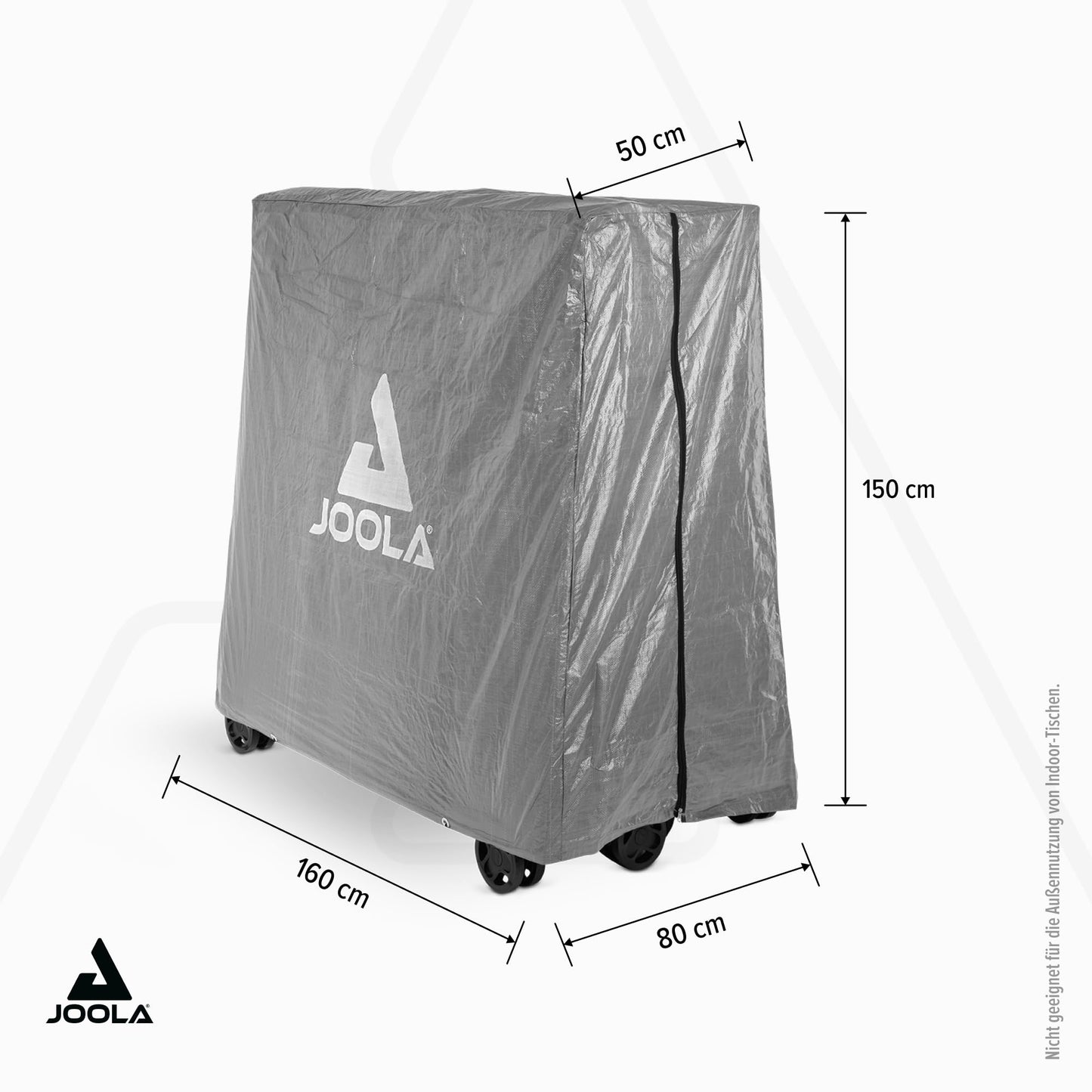 JOOLA Aluminium PRO Tischtennistisch – Outdoor, klappbar, wetterfest, grau/blau