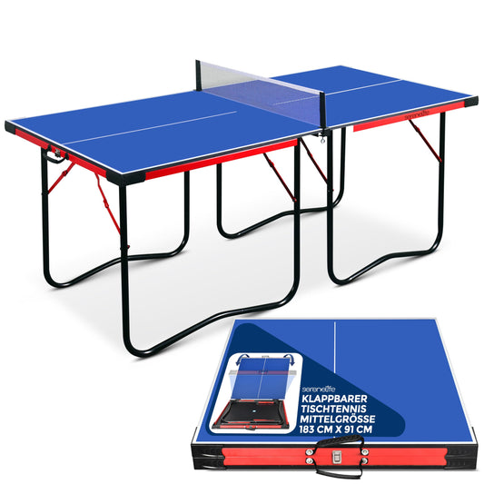 SereneLife Tischtennistisch klappbar – Indoor & Outdoor mit Netz