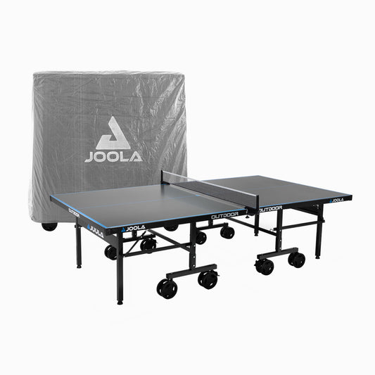 JOOLA Aluminium PRO Tischtennistisch – Outdoor, klappbar, wetterfest, grau/blau